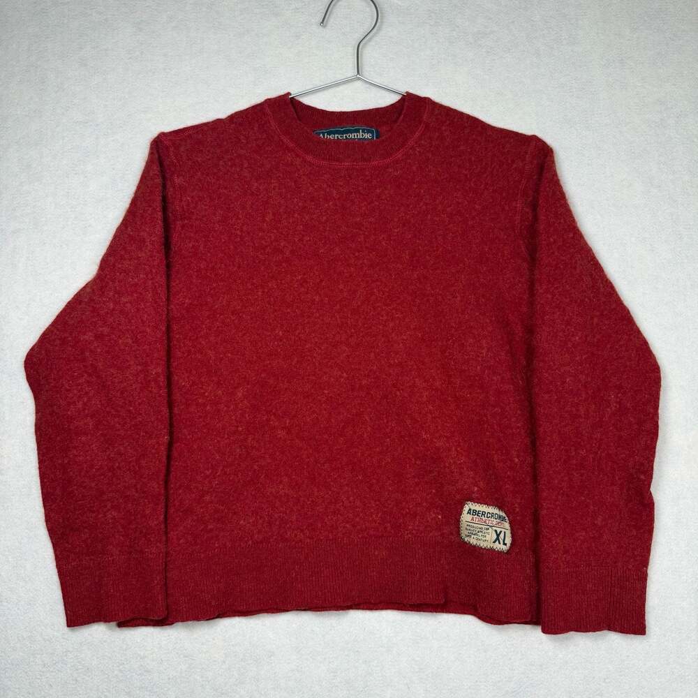 Abercrombie & Fitch Sweater Womens XL Red Wool Blend Crewneck